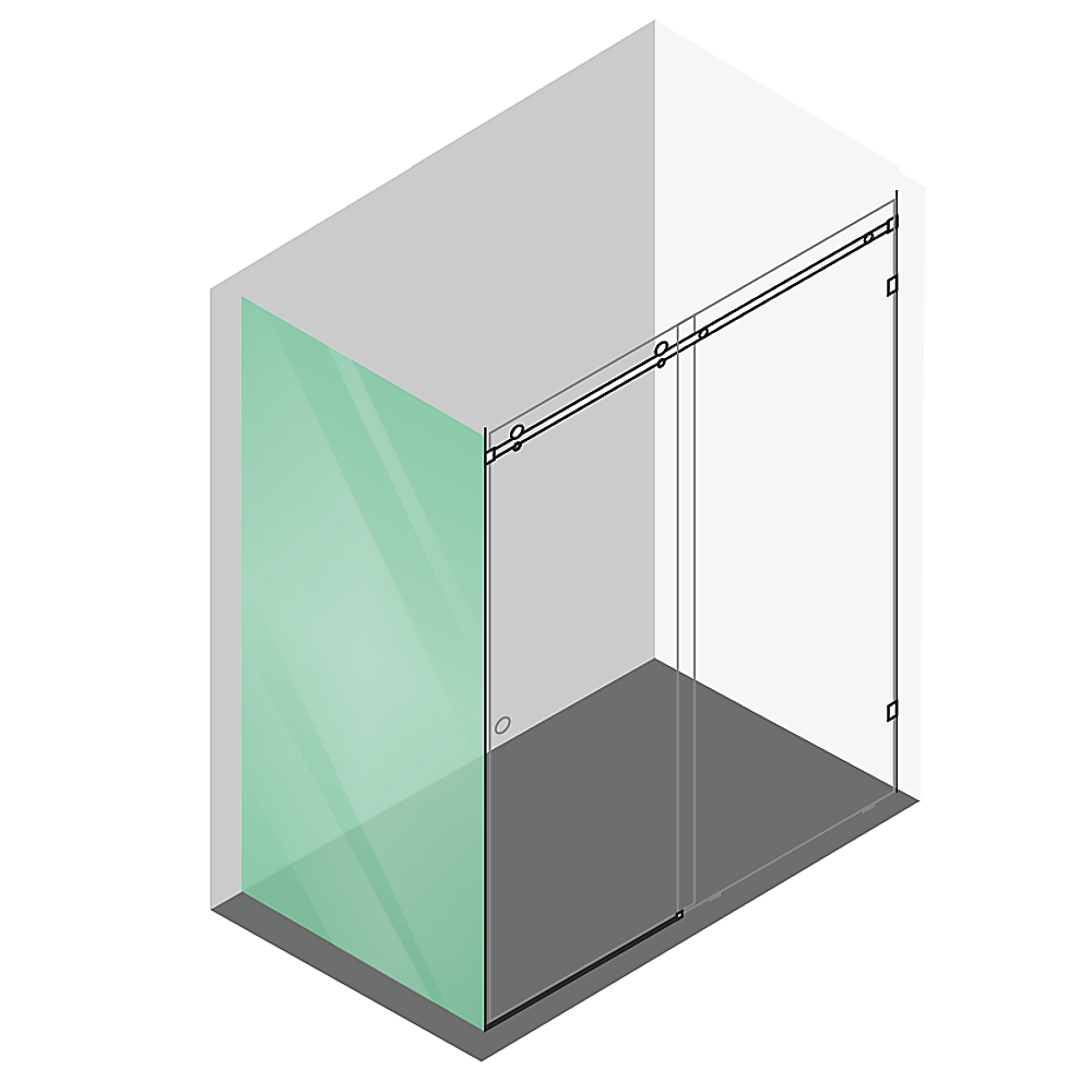 150x90cm Frameless Glass Sliding Corner Shower – With Gold Rail and Wall Channel for Contemporary Bathrooms — image 6