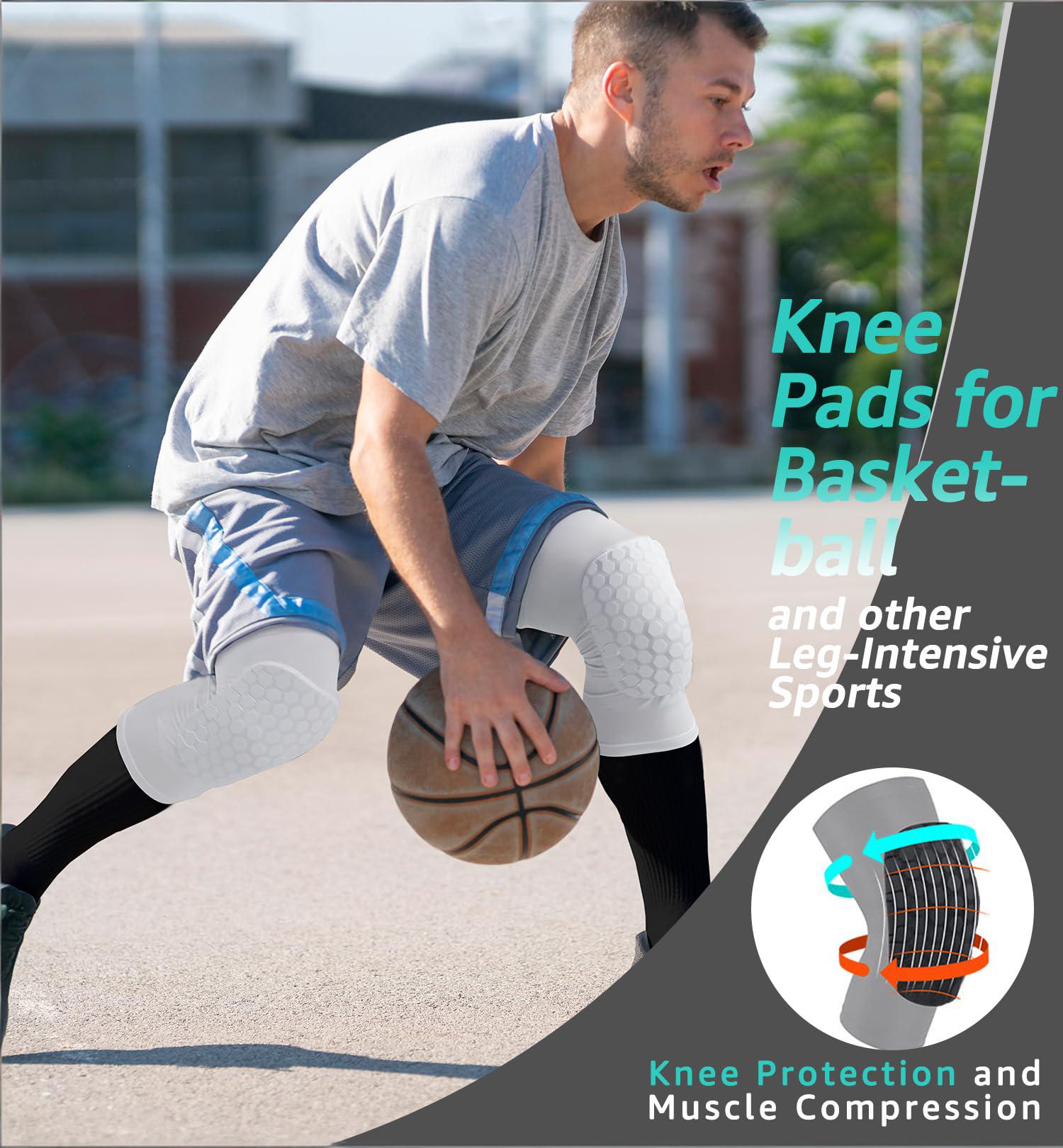 Honeycomb Knee Pads for Kids, Teens & Adults โ Protective Compression Knee Guards for Basketball, Football, Cycling & Running(White, S) โ image 2