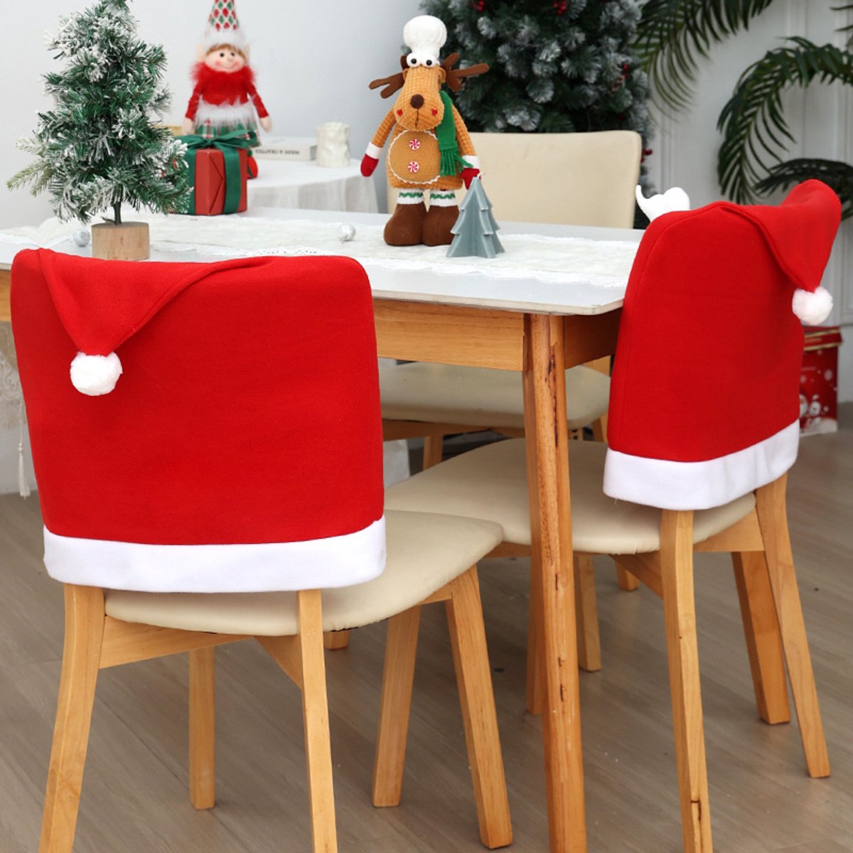 Chair Covers - 4 pieces - Christmas chair covers - Red chair covers - Christmas decorations โ image 5