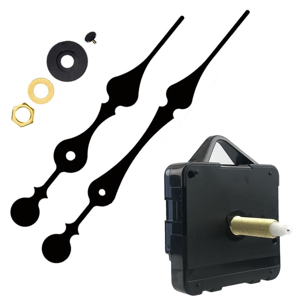 High Torque Silent Quartz Clock Movement Kit with Long Hands for DIY Wall Clock Repair, Black — image 2