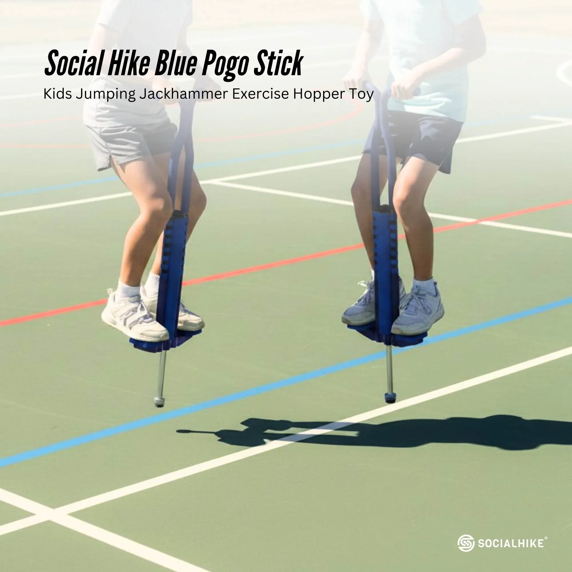 Social Hike Blue Pogo Stick - Kids Jumping Jackhammer Exercise Hopper Toy — image 2