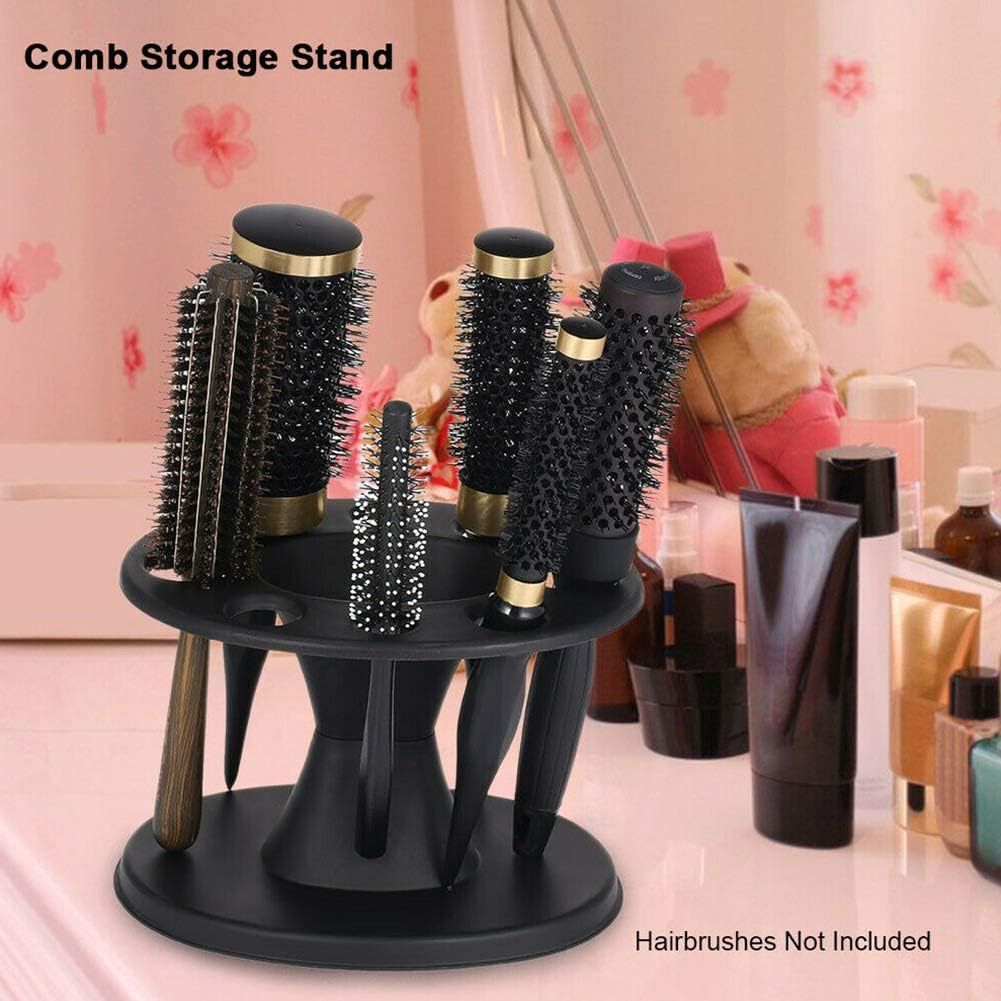 1 Piece Hair Brush Holder Round Hair Brush Comb Holder Black Display Rack Hair Styling Brush Stand Hairdressing Tool โ image 4