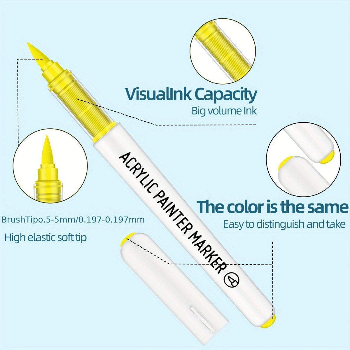Acrylic Painter Markers 126 Colors Art Supplies Craft Markers Painting Markers - Multi-color - Size 126 Colors โ image 5