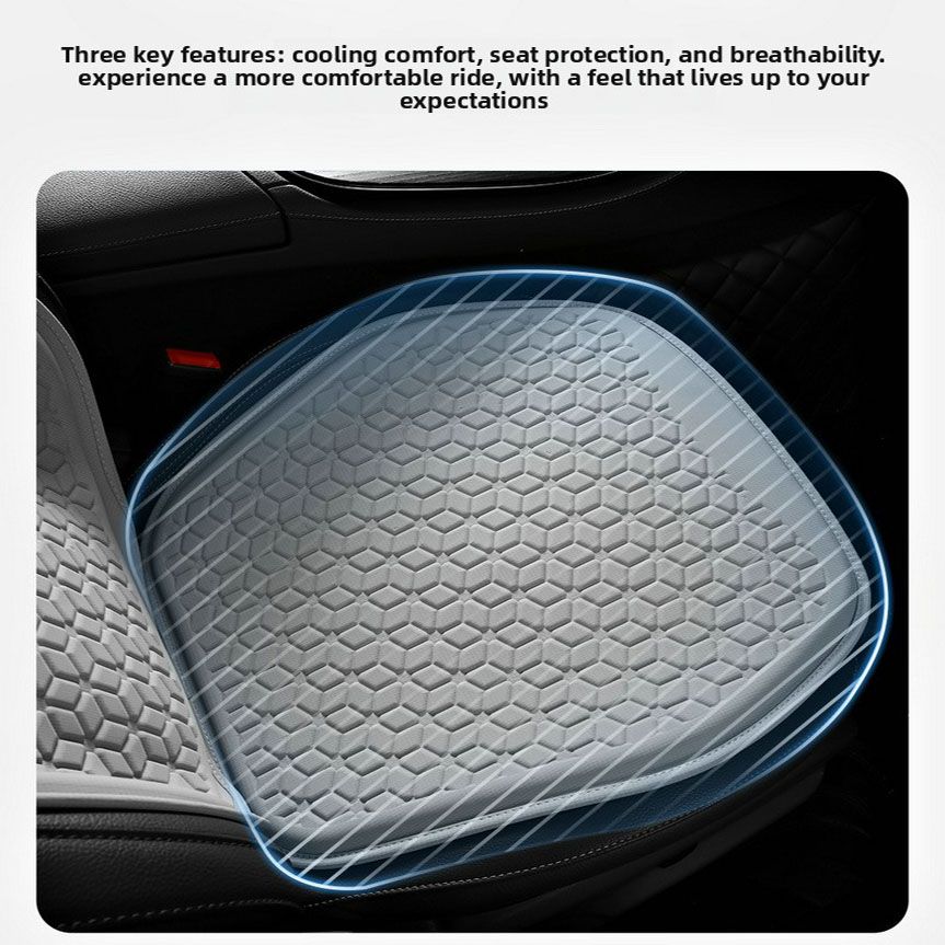 Green Universal Cooling Gel Seat Cushion - TPR Breathable Honeycomb Pad for Car & Office Chair โ image 2