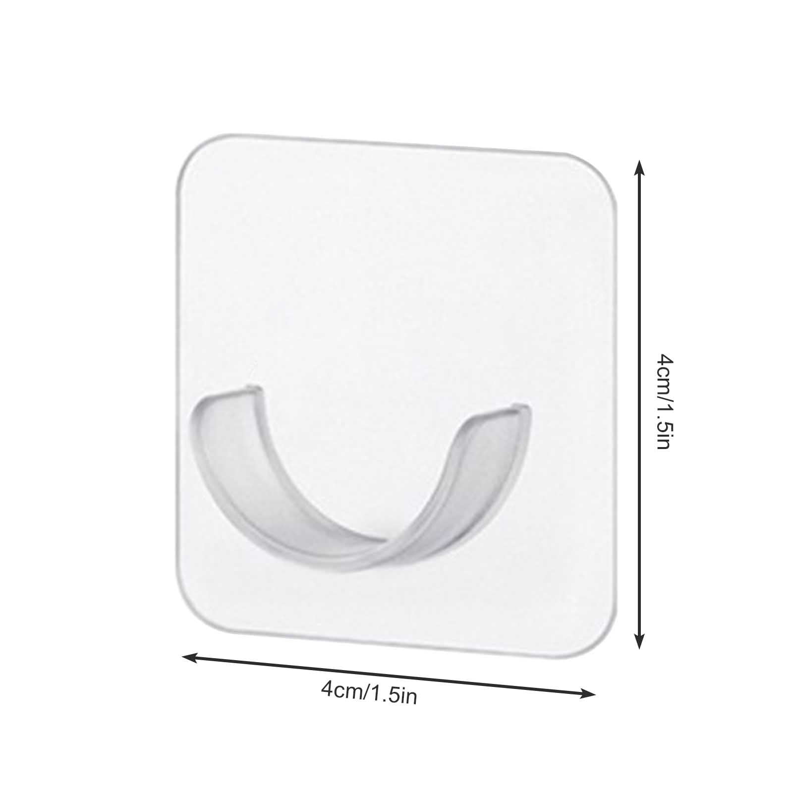 2 Pack Adhesive Shower Rod Holders, Clear No Drill Wall Mount Brackets for Shower Curtain Rods, Waterproof and Strong — image 3