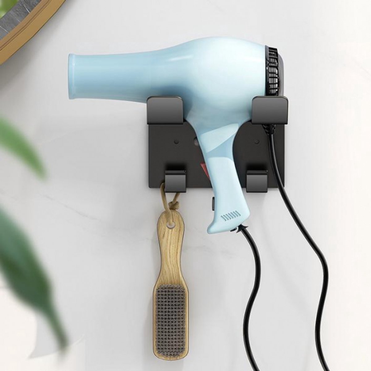 Hairdryer holder - hair dryer Holder - Hairdryer Wall Bracket - Universal - wall mount - 11.5*9.5*5.5cm - metal - wall mount - Bathroom accessories - silver โ image 3
