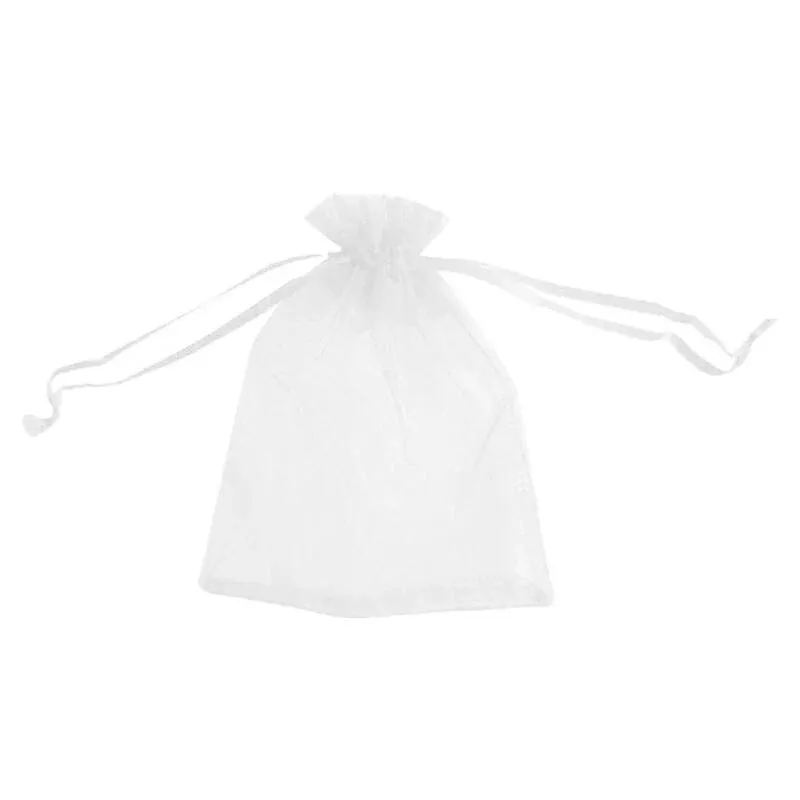 50PCS Organza Bag Sheer Bags Jewellery Wedding Candy Packaging Sheer Bags 10 × 15 cm - White/50PCS