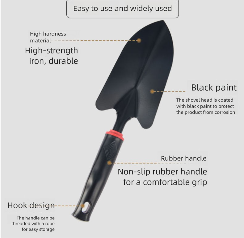 4-Piece Garden Hand Tool Set - Heavy Duty Steel with Ergonomic Non-Slip Grips - Includes Trowel, Transplanter, 5-Prong Rake and Dual-Purpose Hoe for Weeding โ image 6