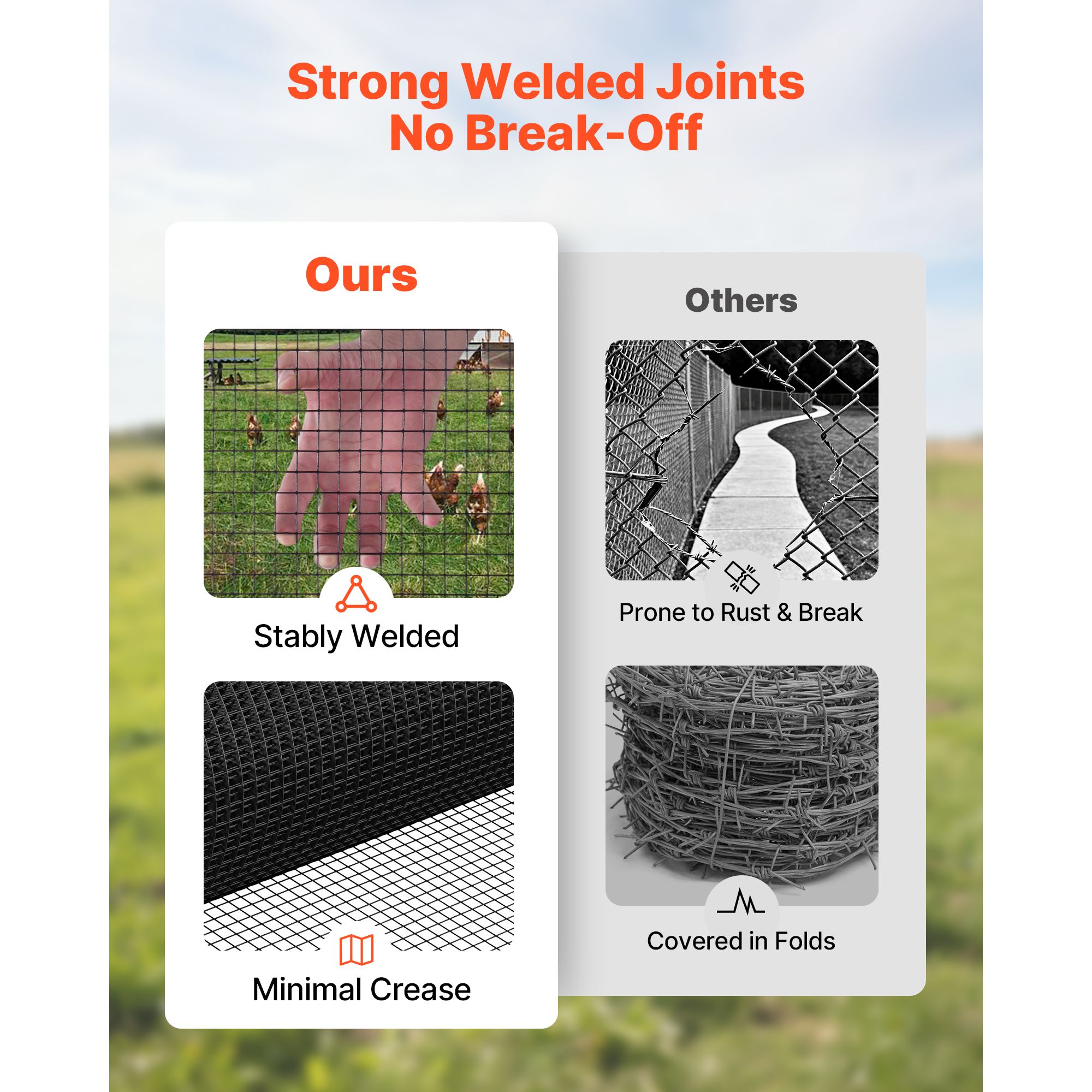 Hardware Cloth 61cm x 15.2m, 1/2 in 19 Gauge Galvanized Wire Mesh Roll, Weather-Resistant Vinyl Coated Chicken Wire Fencing, Heavy Duty Welded Garden Plant — image 5
