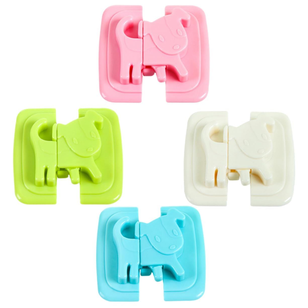4pcs Security Lock Refrigerator Lock Child Safety Toilets Locks Child Safety Latches Anti Pinch Locks Child Cupboard Locks Multifunction