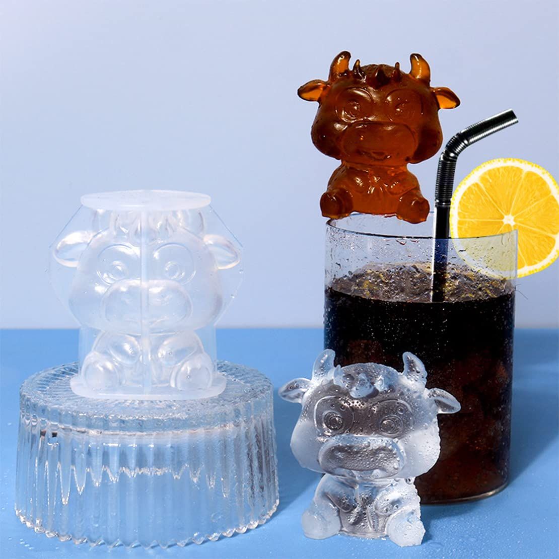 Cow Silicone Mold 3D Animal Resin Molds Cute Crystal ornament Moulds Small Epoxy Resin Casting Mould for Home Desktop — image 2
