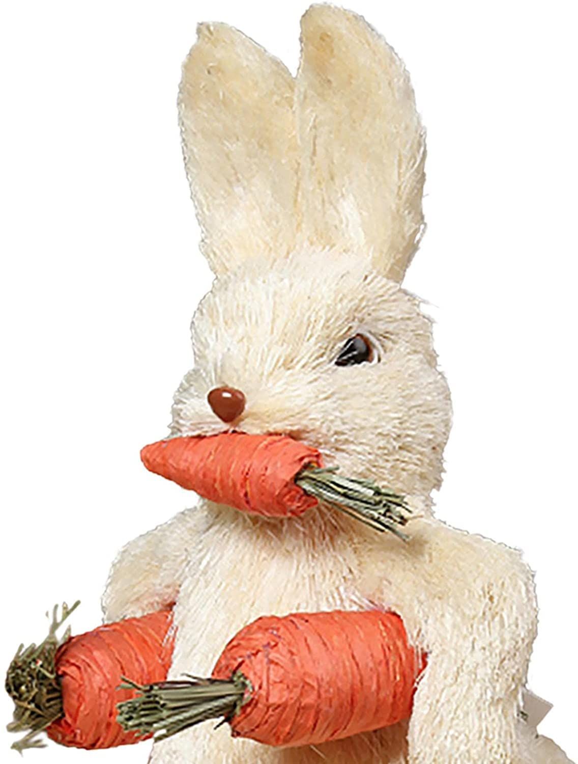 Easter Figurine Bunny Cute Straw Bunny Party Home Table Decorations Easter Decor Figurines Home Ornaments (White) — image 3