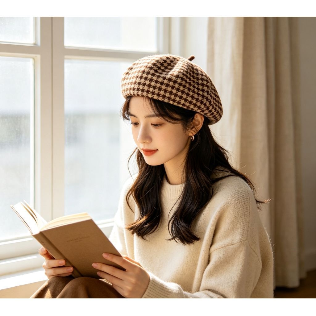 Bow Decor Suede‑Feel Beret Hat, Coffee Tone, Adjustable 56‑58cm, Christmas & Halloween Sweet Festival Headwear, Elegant Painter Cap, Delicate Holiday Present — image 6