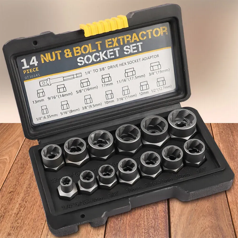 15-Piece Black Impact Damaged Bolt Nut Screw Remover Tool Kit โ image 3