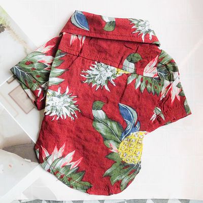 Pet Shirt Hawaii Print Odd Pet Dog Cat Red