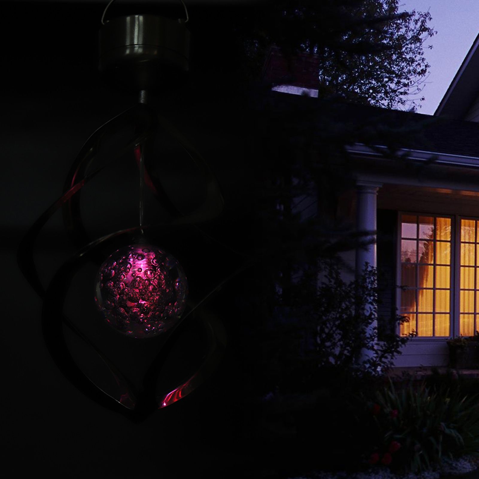 Solar Powered LED Wind Chime Light Colorful Hanging Spinner Lamp for Home Garden Decor β image 4