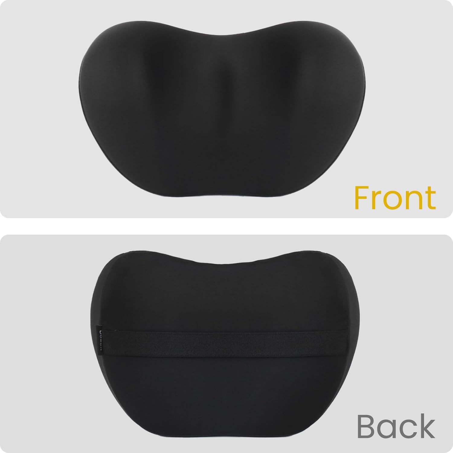 Black Ergonomic Memory Foam Car Headrest & Lumbar Support Cushion Set - Driving Comfort Neck & Back Pillow — image 6