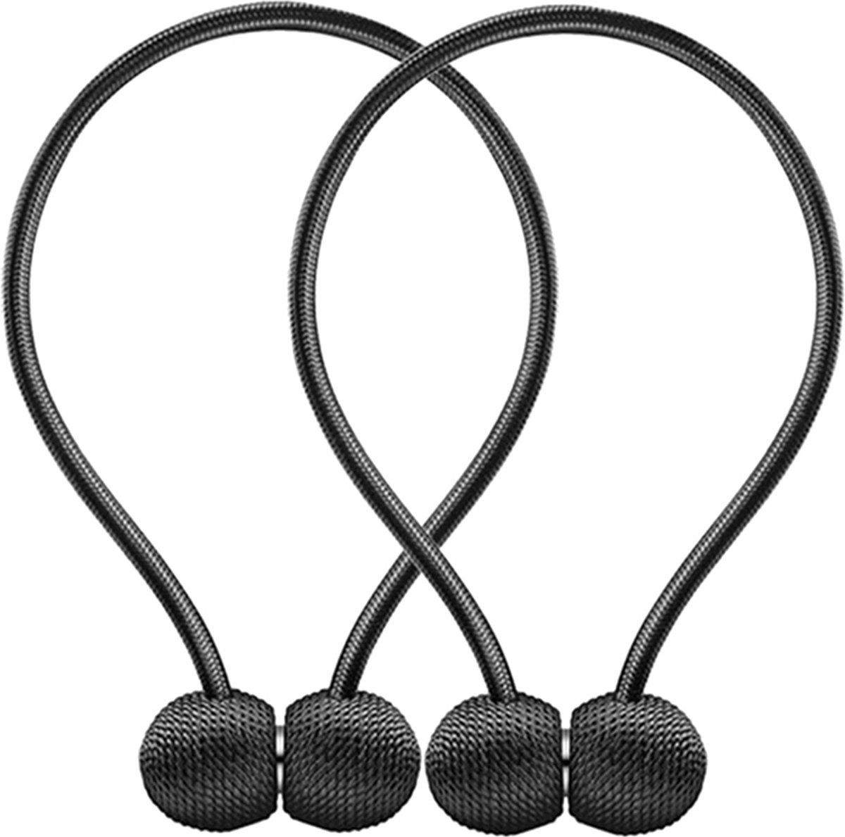 Set of 2 Magnetic Curtain Holders | Curtain Tieback | Curtain Holder | Magnetic Curtain Cord | Curtain Buckle | Universal | Black — image 3