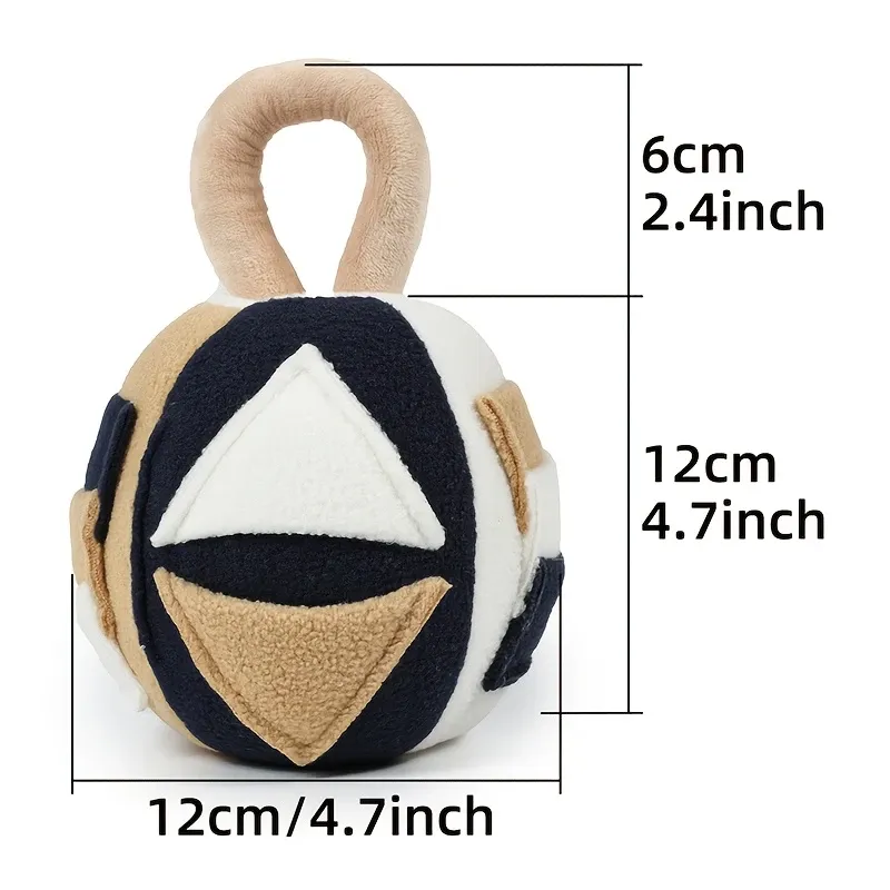 Fleece Dog Treat-Dispensing Toy Ball, Puzzle Crinkle & Teeth-Cleaning, Hidden Snack Pockets, Separation Anxiety Relief, Tug & Chew Interactive Pet Training — image 4