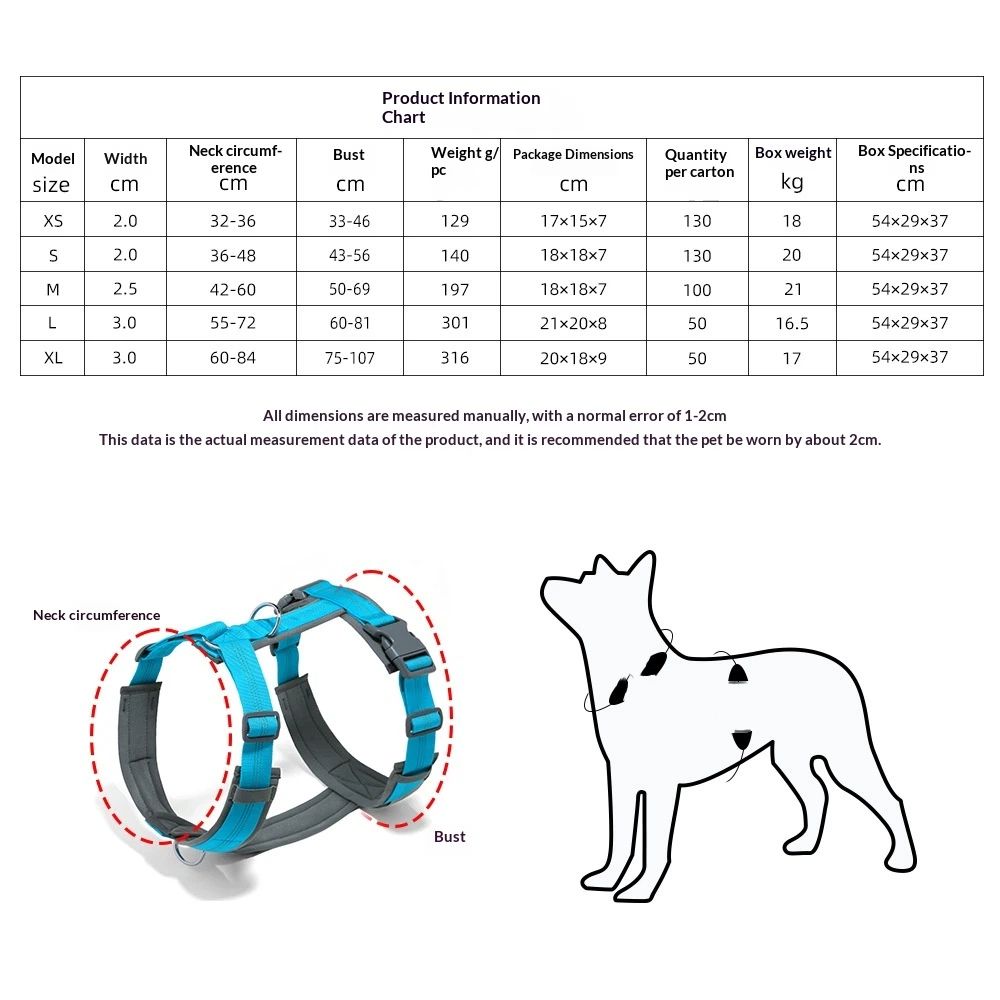 Pet No Pull Dog Harness, Adjustable Nylon Harness with Soft Padding, Reflective and Heavy Duty Dog Harness for Small, Medium, Large Dogs(light blue โ image 5