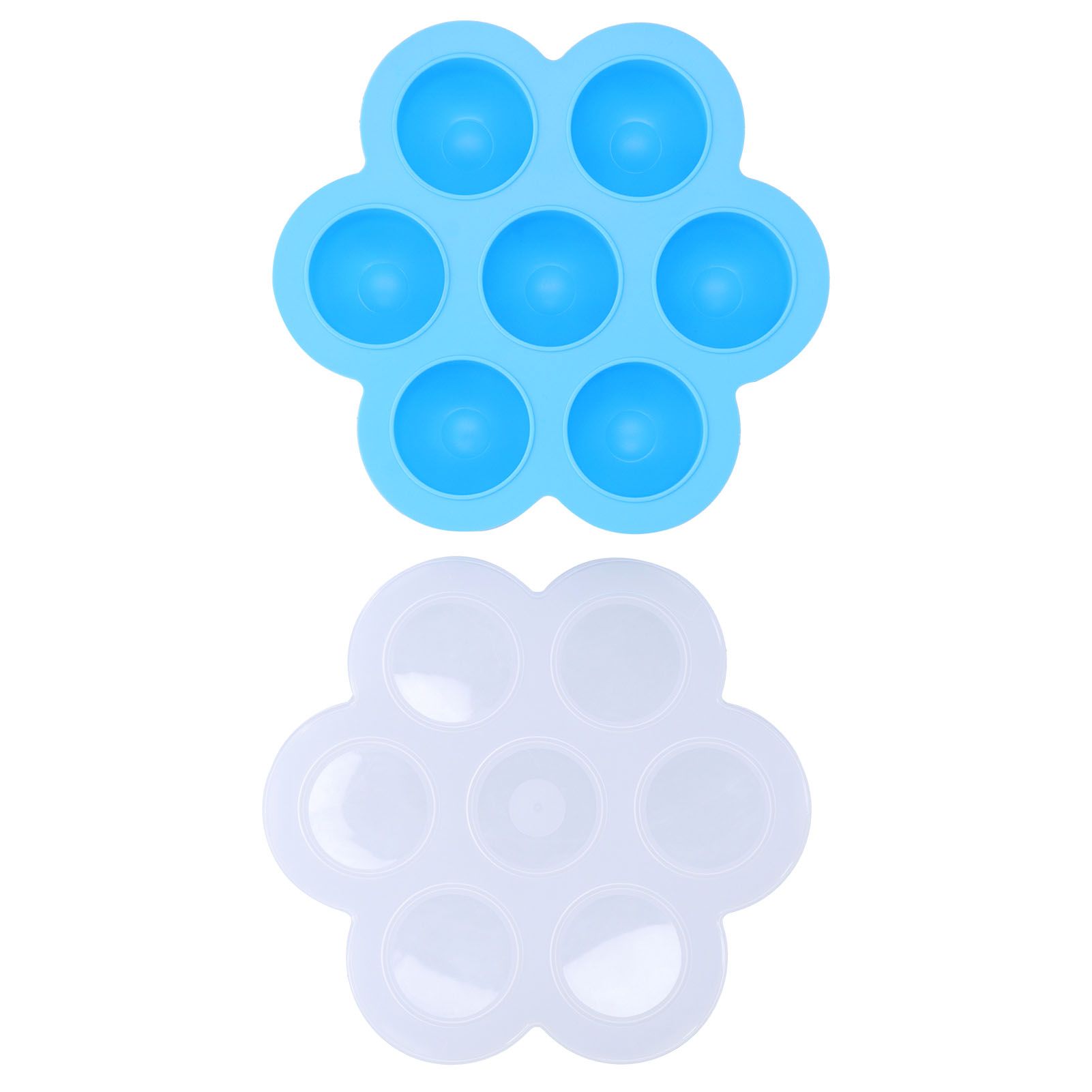7‑Grid Sky Blue Baby Food Supplement Box Silicone Food Storage Container with Lid for Baby — image 6