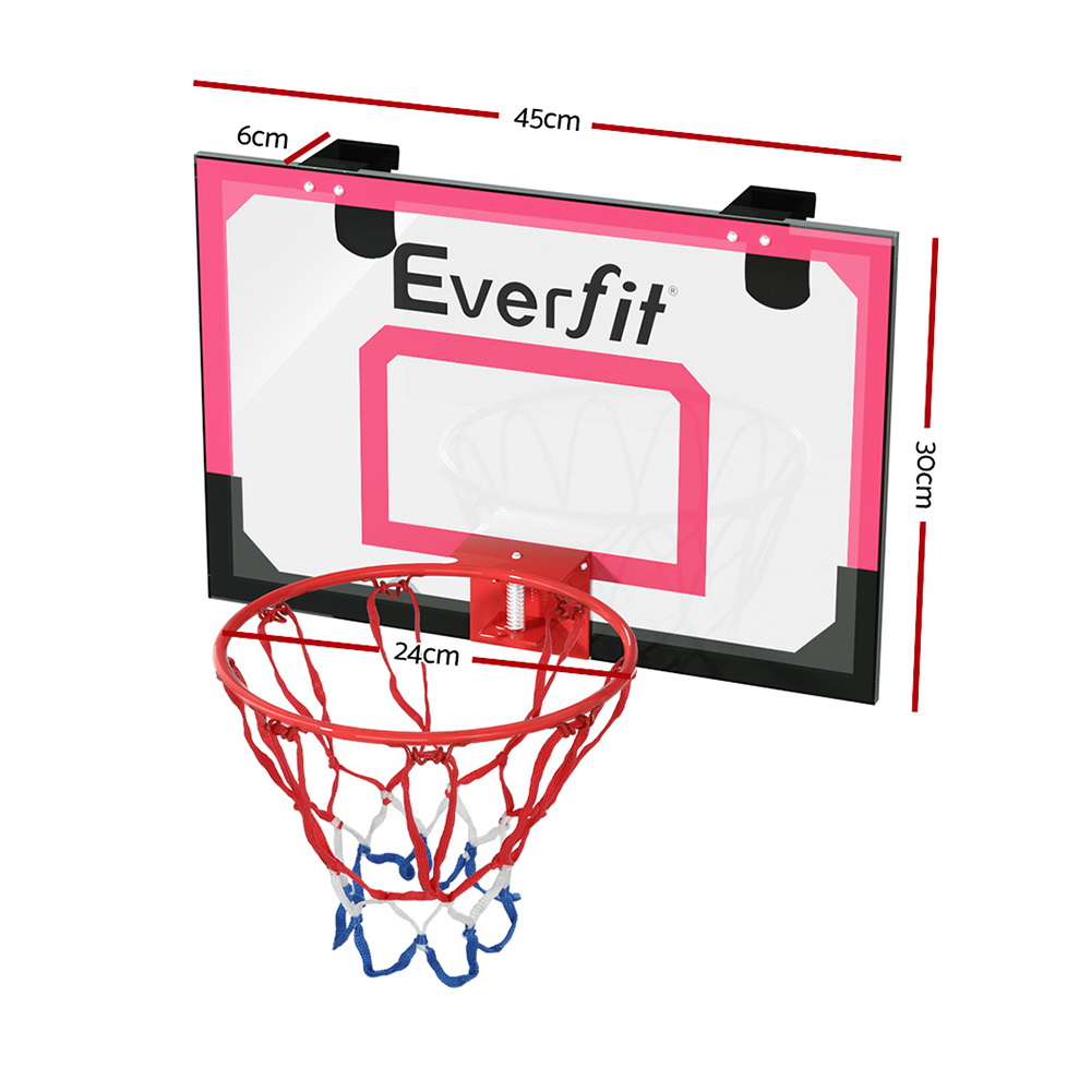 Everfit 23" Mini Basketball Hoop Backboard Door Wall Mounted Sports Kids Red โ image 2