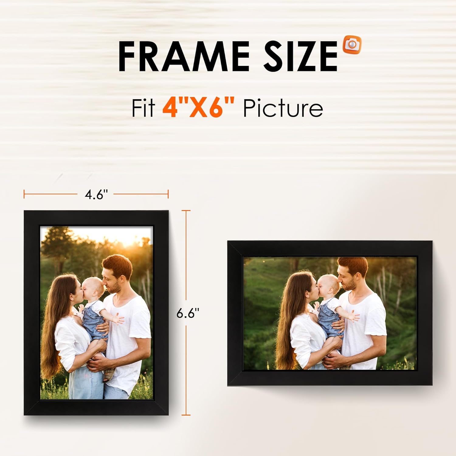 White 8x10 Picture Frame&4x6 Picture Frame Set of 4, 4x6 Photo Frames with HD Plexiglass for Wall Hanging or Tabletop Display, Black โ image 6