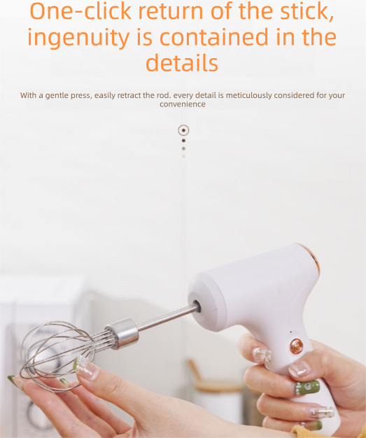 Compact Electric Handheld Egg Whisk Multi-Function Automatic Cream Whipper and Food Mixer J-7 White Single Head 1-Speed โ image 5