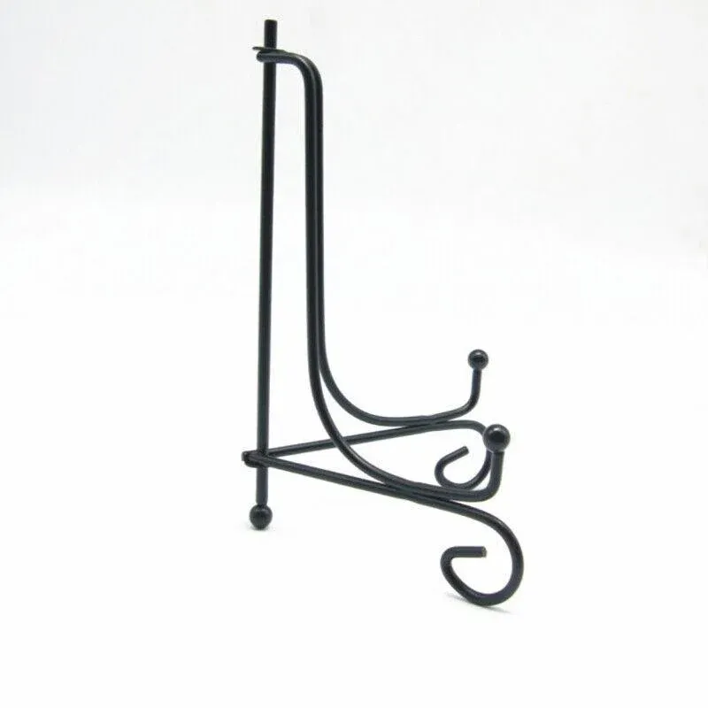 Plate Stands Iron Display Easel Photo Picture Bowl Dish Book Holder Frame Black - 7 Inch — image 5