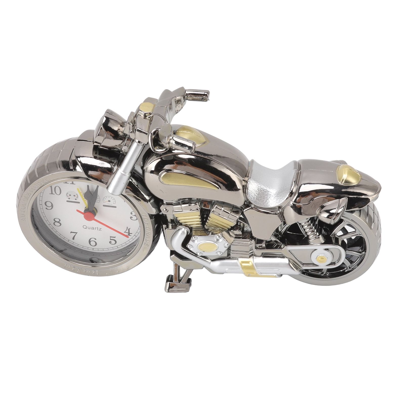 Motorcycle Alarm Clock Ingenious Vintage Simulation Motorcycle Model Alarm Clock for Children Home Car Office 168A Dark Gold, Dual Color โ image 4
