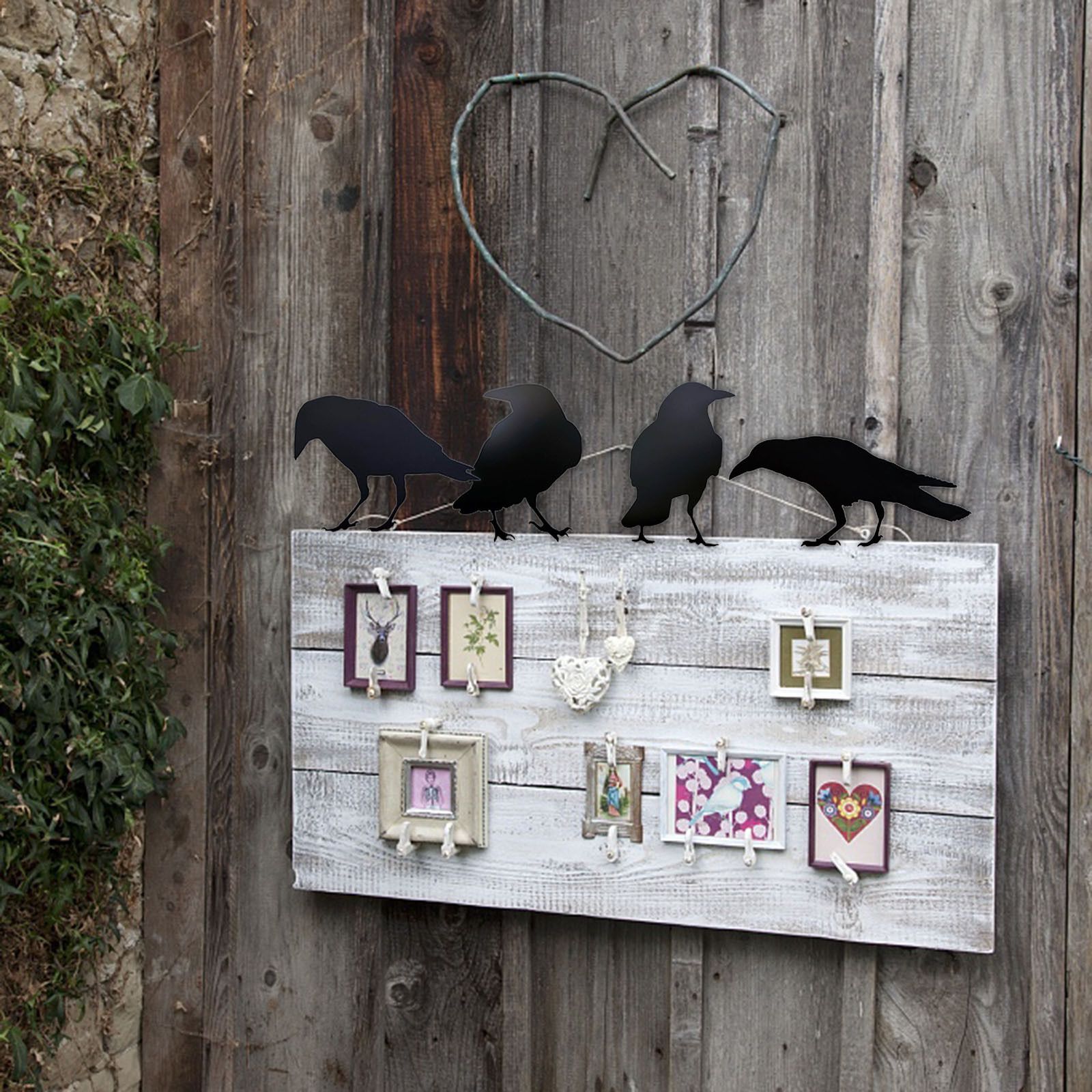 Halloween Decor Outdoor Art Exterior Rustic Metal Black Bird Mini Garden Ornament Fence Gothic Home Decor Outdoor Gate Post — image 2