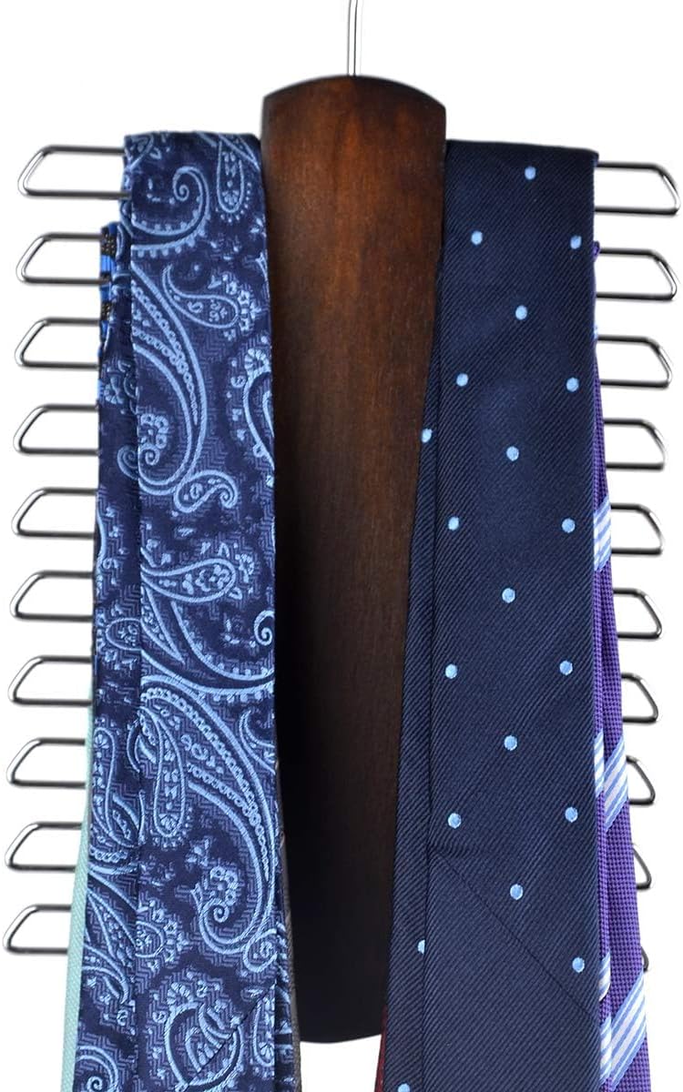 Wooden Belt and Scarf Hanger - Keep Wardrobe Organized & Tidy - Anti-Slip & Scratch-Resistant Storage - 1 Piece — image 6