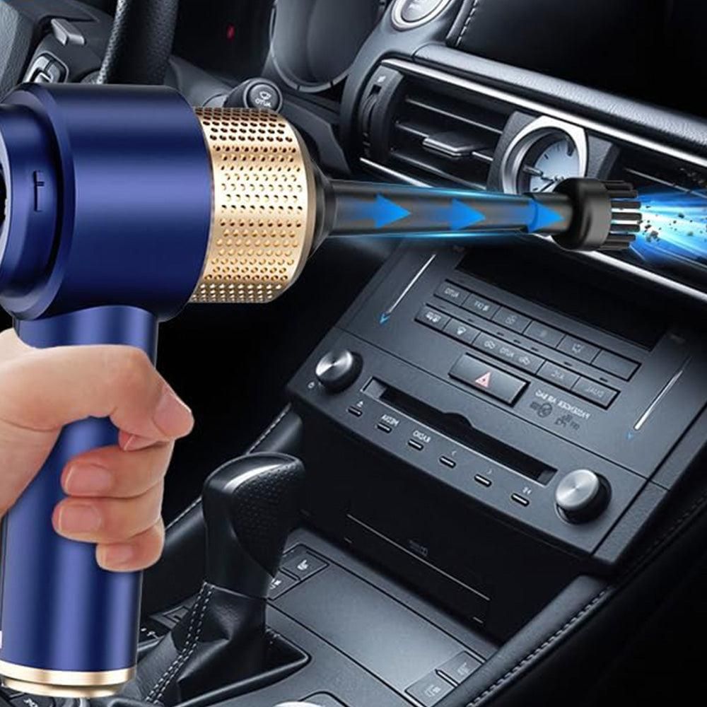4-in-1 Handheld Car Vacuum Cleaner Portable Cordless Air Duster with LED Light for Car Home Office Blue โ image 2