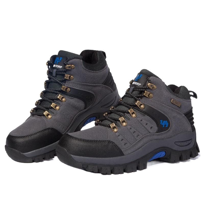 QIFENG Men Women Hiking Shoes High Top Breathable Dark green 41