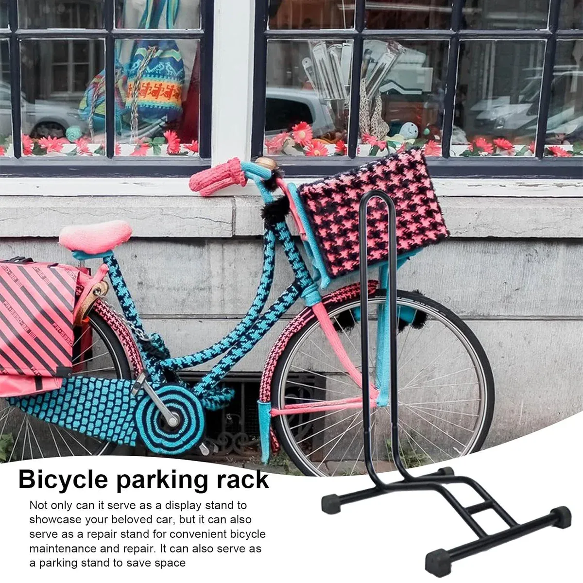 Adjustable Bicycle Parking Stand Plug-in Bike Rack for Mountain Road Bikes β image 4
