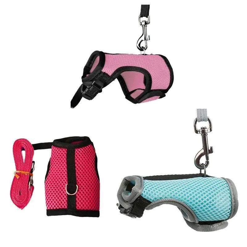 Small Animal Harness Guinea Pig Forret Hamster Rabbit Squirrel Vest Clothes Lead M Size - Blue — image 3
