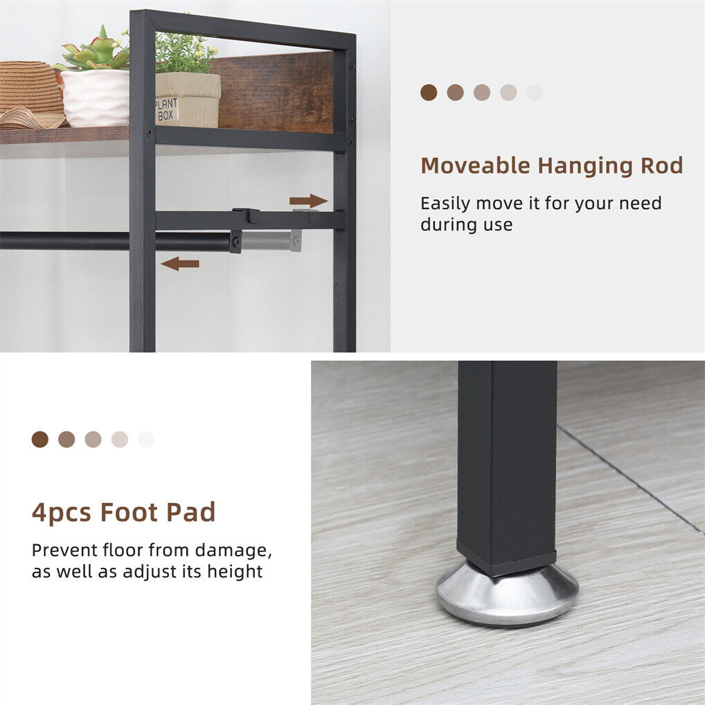 Heavy Duty Clothes Rack 3 Tiers MDF & Metal Iron Rail — image 6