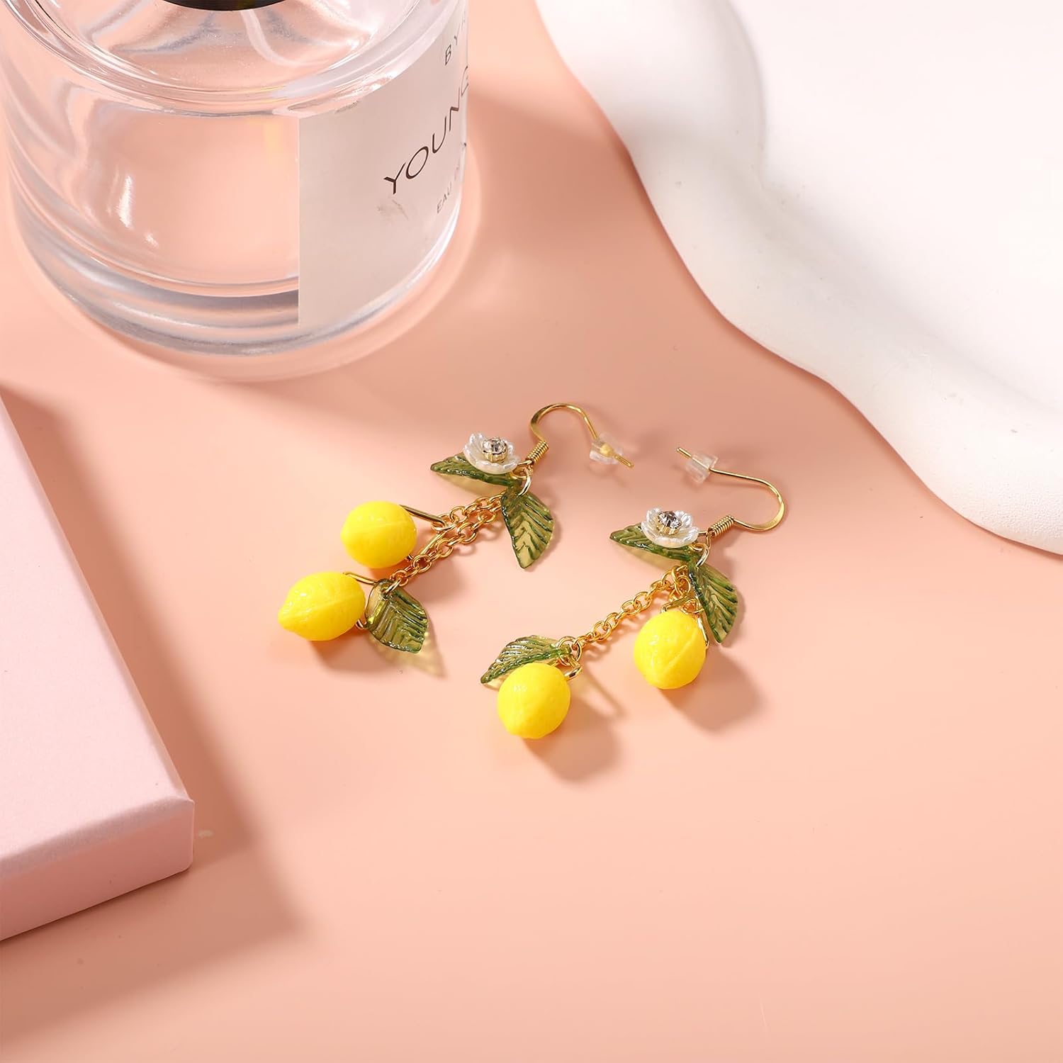 Lemon Earrings, Yellow Lemon Hook Earrings Resin Sweet Dangle Drop Lime Fruit Food Earring Dainty Cute Lemon Accessories Costume Dress Jewelry Gift for Women โ image 3