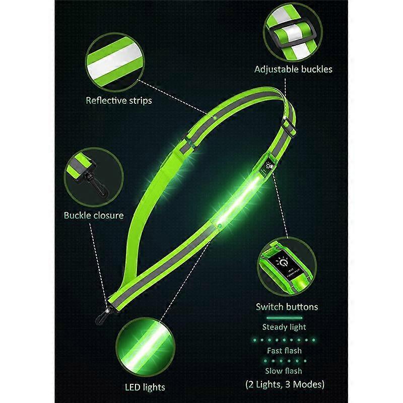 LED Reflective Belt, Rechargeable Running Gear for Walking at Night — image 5