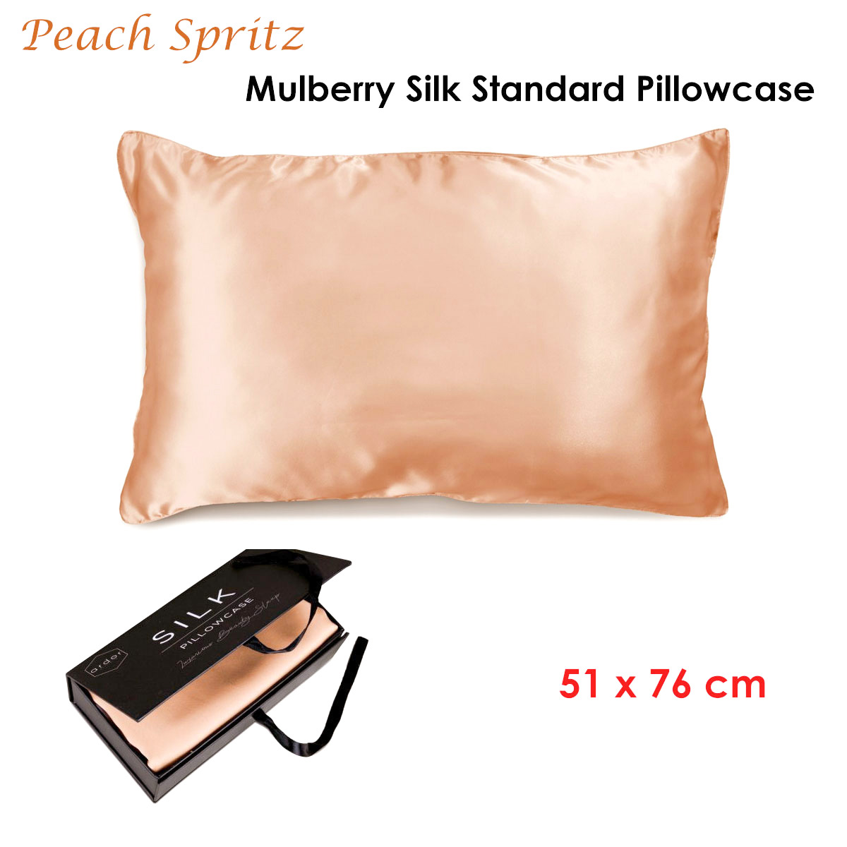 Ardor Mulberry Silk Standard Pillowcase Peach Spritz — image 2