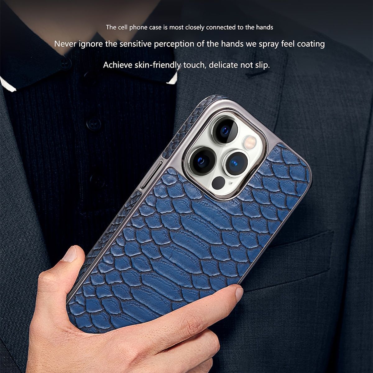 snake-pattern leather phone case β image 4