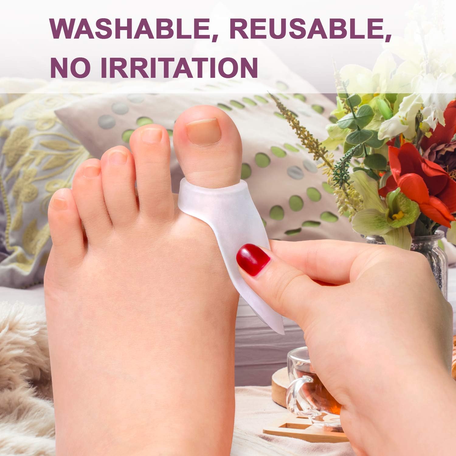 Gel Bunion Protectors, 10-pack Bunion Cushions and Pads, Big Toe Bunion Protector, Relieve Foot Pain Caused by Rubbing, Friction and Pressure — image 2