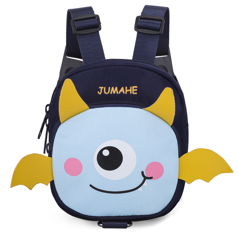 Dark Blue Adorable Monster Pet Backpack Harness - Small Dog & Cat Treat Pouch with Poop Bag Dispenser — image 2