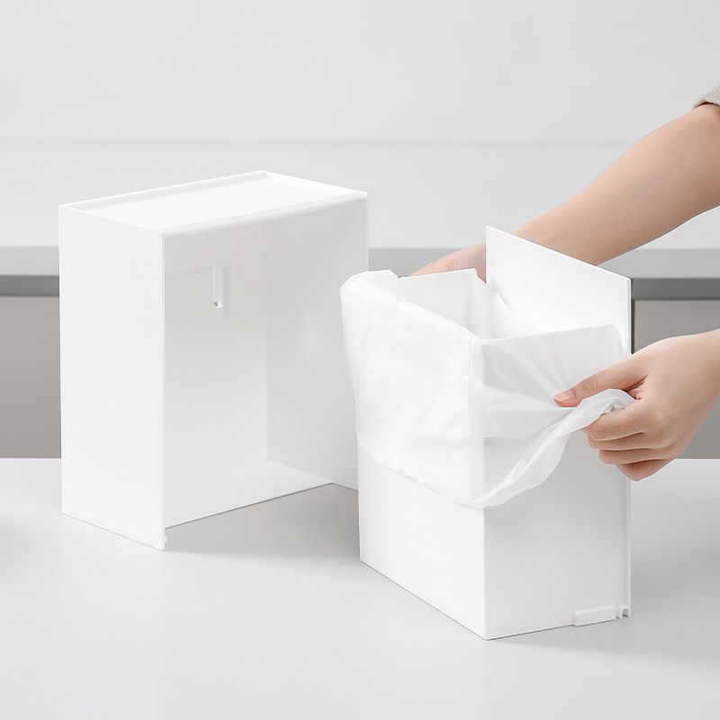 Wall Mounted Storage Box Flip Lid Design Space Saving Large Capacity Wall Mounted Storage Organizer Box for Cotton Swab — image 5