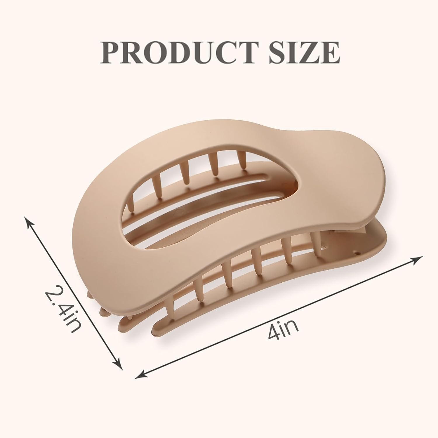 4 PCS Flat Hair Clips, Round Lay Down Claw Clips for Women Girls, French Strong Hold Hair Barrettes for Thick Thin Hair, Comfortable Curved Design - For Lying โ image 2