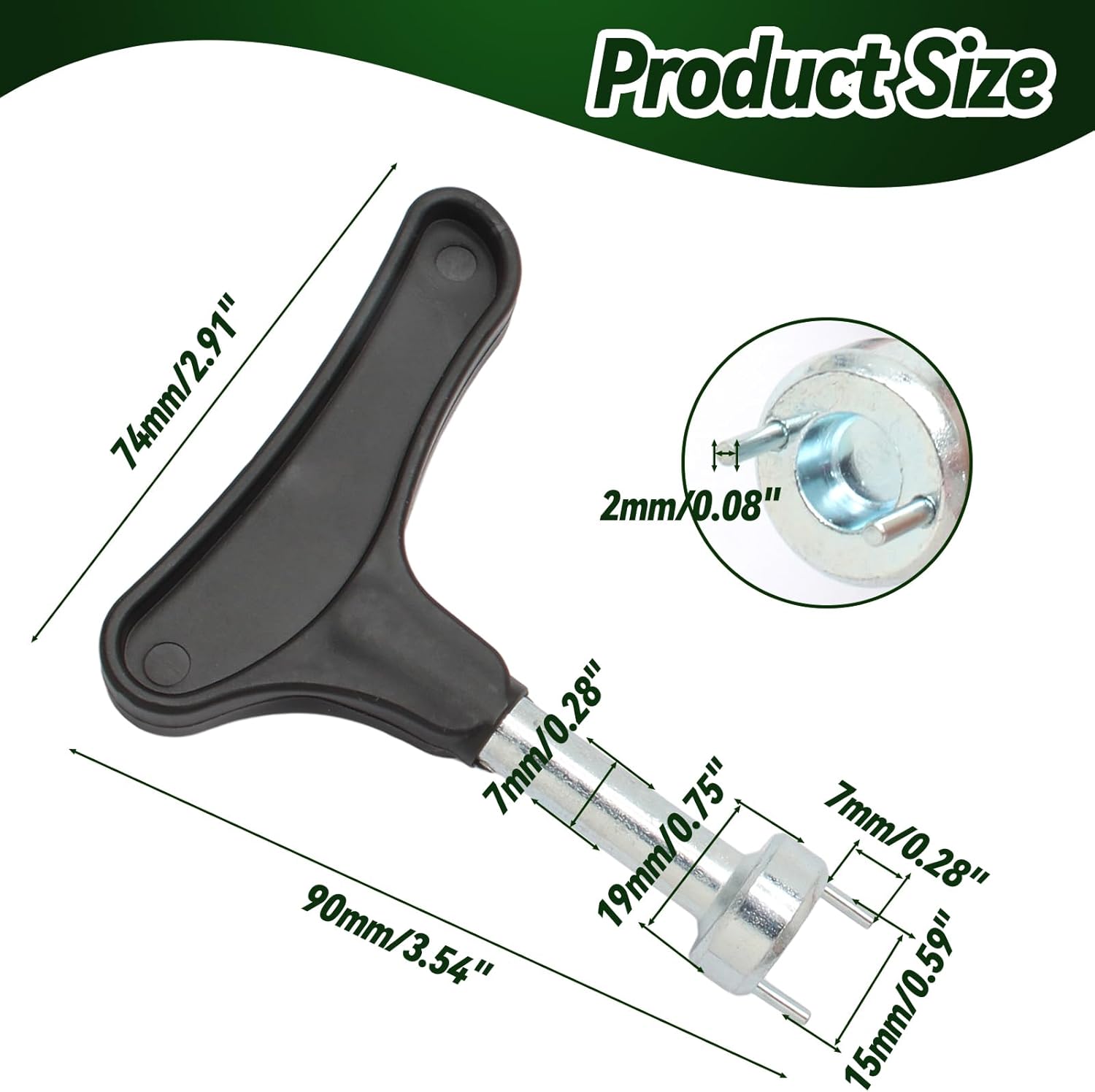 Biaungdo Golf Spike Tool for Spike Shoes, Black Golf Shoe Spike Wrench, Zinc Alloy Golf Spike Removal Tool — image 2