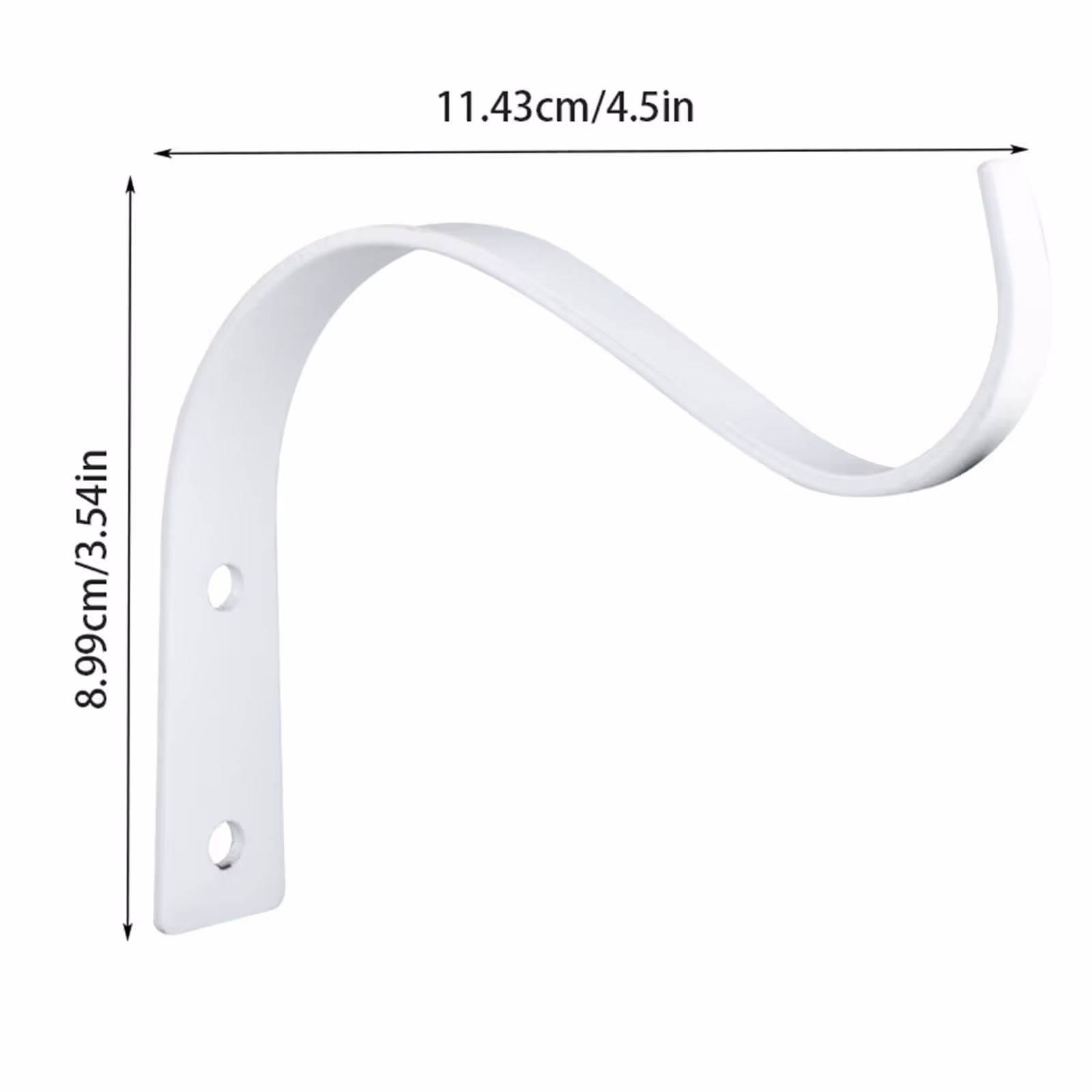 4 Pieces Outdoor Plant Hangers for Hanging Baskets, Heavy Duty Metal Plant Brackets for Hanging Plants Outside, Metal Plant Hooks, White, 11.4 × 9 cm — image 3