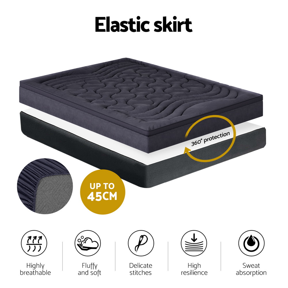Giselle Bedding 3-Zone Pillowtop Mattress Topper 1000GSM for Back Pain Relief Washable with 45cm Deep Pocket Single โ image 5