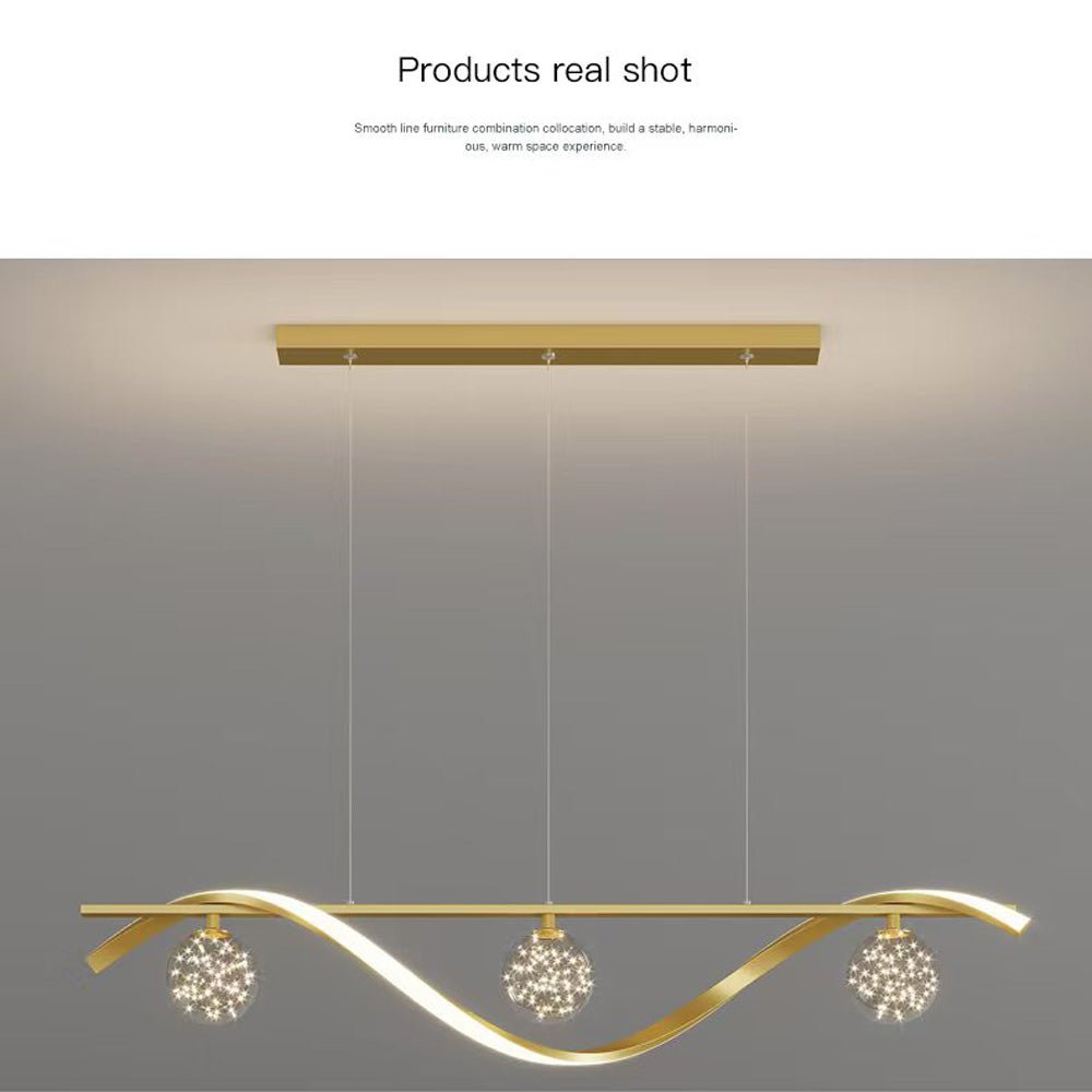 Luxury Hand Blown Glass LED Pendant Light 100cm Adjustable 3 Color Dimmable Remote Control for Dining Bar Living Room — image 6