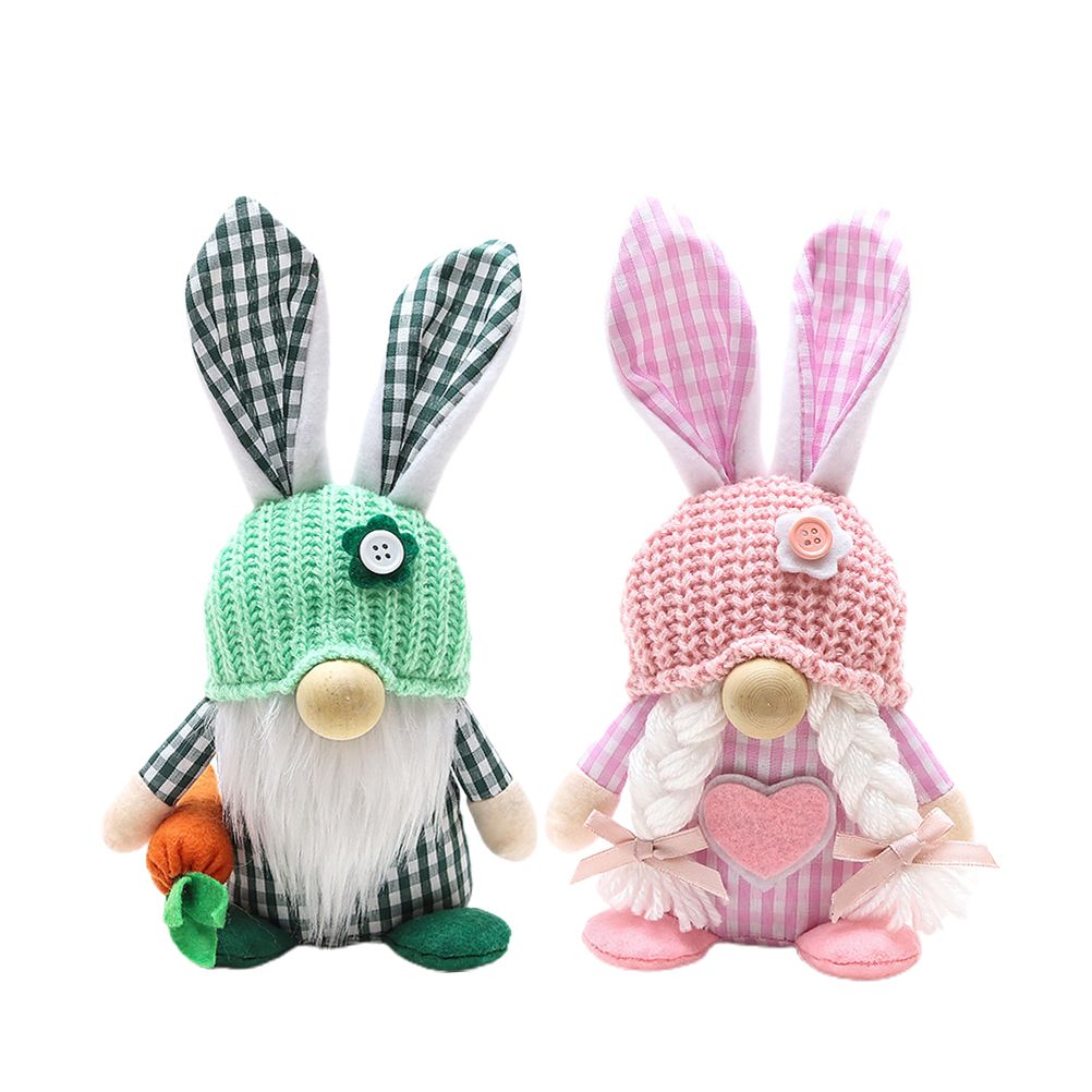 Easter Bunny Gnome Decoration Couple Doll Decor for Kids and Friends Easter Faceless Doll Ornaments — image 3